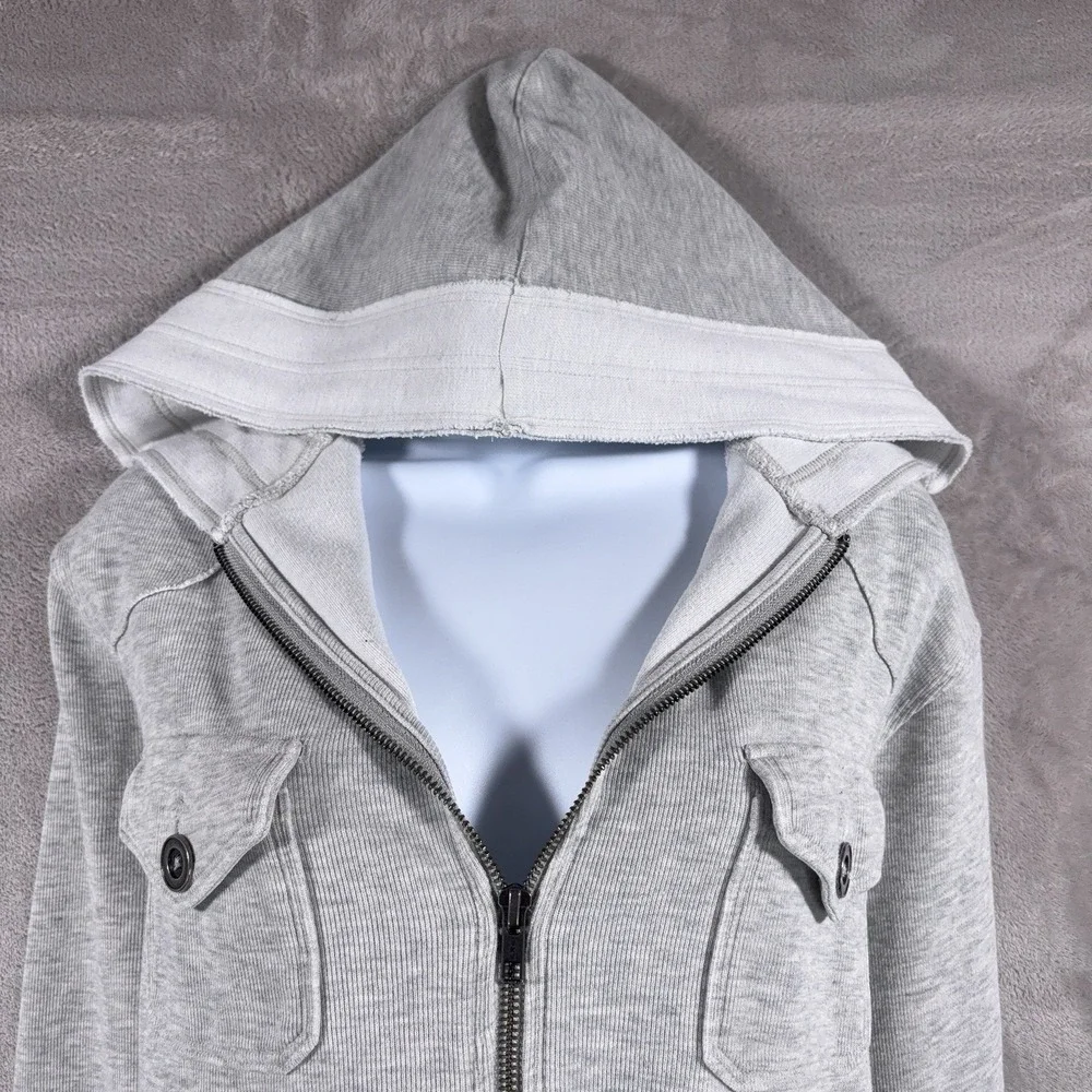 Free People Sydney Zip Hoodie Womens XS Gray Full Zip Hooded Sweatshirt Casual